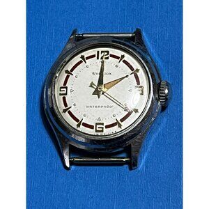 Vintage Westclox La Salle Watch Men 35mm Silver Tone Red Pointer Manual Wind